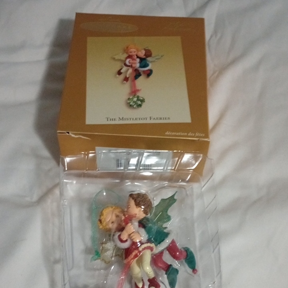 Hallmark Mistletoe Fairies Ornament with Green and Red